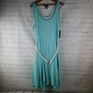 Abito tubino LRL LAUREN JEANS Co taglia PL orlo fazzoletto cintura cotone gessato nuovo con etichette - Foto 1 di 9