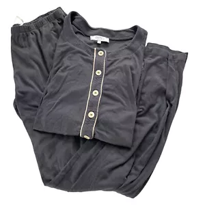 Pluto Belgium Pajama Set Size 40 / Small Gray Sleep Lounge Pants & Shirt Cotton - Picture 1 of 6