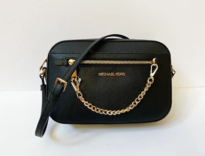 Michael Kors Jet Set Item East West Chain Shoulder Crossbody Bag Black/Gold - Image 1 of 4