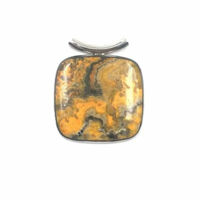 Ciondolo Bumble Bee Jasper in argento sterling 925 da donna e uomo gioielli d... - Immagine 1 di 4
