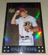 2007 Topps Chrome JARED BURTON #317 REFRACTOR Rookie RC Cincinnati Reds