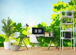 3D Sunlight Leaves 0103NA Wallpaper Wall Mural Removable Self-adhesive Jenny - Picture 1 of 11