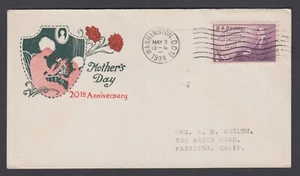 US Planty 737-33 FDC. 1934 3c Mother's Day, Rotary Press printing, Ioor cachet - Picture 1 of 2