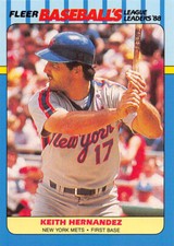 Keith Hernandez 1988 Fleer League Leaders Baseball card #18 New York Mets