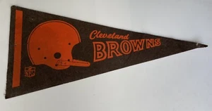 NFL 1970s Vintage Mini Felt Cleveland Browns Pennant 12" X 5" - Picture 1 of 7