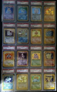 Complete PSA9 Mint Base Set Pokémon Holos - All 16 Including Charizard Unlimited - Picture 1 of 12