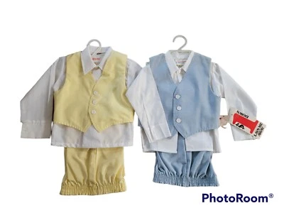 Trajes de niño vintage Boysland Happy Fella talla 4T amarillo azul blanco Foto 1 de 4