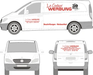 7-teilige KFZ Beschriftung, Fahrzeugbeschriftung, Autowerbung, Folie, Aufkleber - Bild 1 von 3