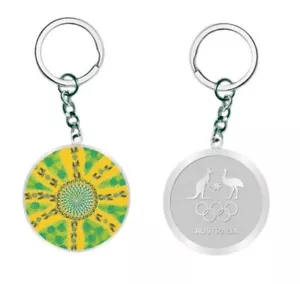 333765 AOC AUSTRALIAN OLYMPIC COMMITTEE INDIGENOUS ARTWORK KEYRING KEY CHAIN - Picture 1 of 1