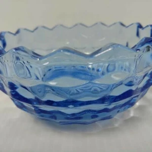 Tazón de caramelo azul claro Colony Whitehall vidrio cubista vintage - #2557 - Imagen 1 de 7