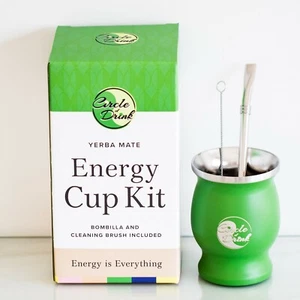 Kit Energy Cup Yerba Mate - Doble Pared - Bombilla y Cepillo Incluidos - 50g, 8oz - Imagen 1 de 70