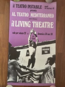 Poster,TIN TEATRO INSTABILE DI NAPOLI MEDITERRANEO,LIVING THEATRE PARADISE NOW - Picture 1 of 2