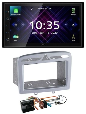 JVC DAB 2DIN MP3 Bluetooth USB Autoradio für Peugeot 308 09-13 warmsilber - Bild 1 von 4