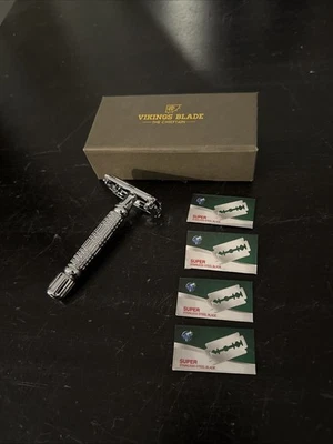 Navaja de seguridad Viking Blade The Chieftain de doble filo con 4 hojas nueva en caja Foto 1 de 4