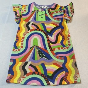 Lakwena x H&M Dress Girls 5T/6 Colorful Rainbow Pullover Short Sleeve Party - Picture 1 of 16