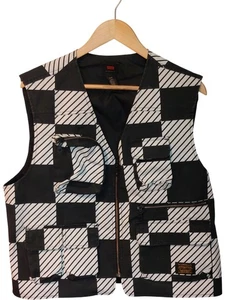 LEVI'S Men's Black & White Checkered Vest Jacket Size L - Picture 1 of 14