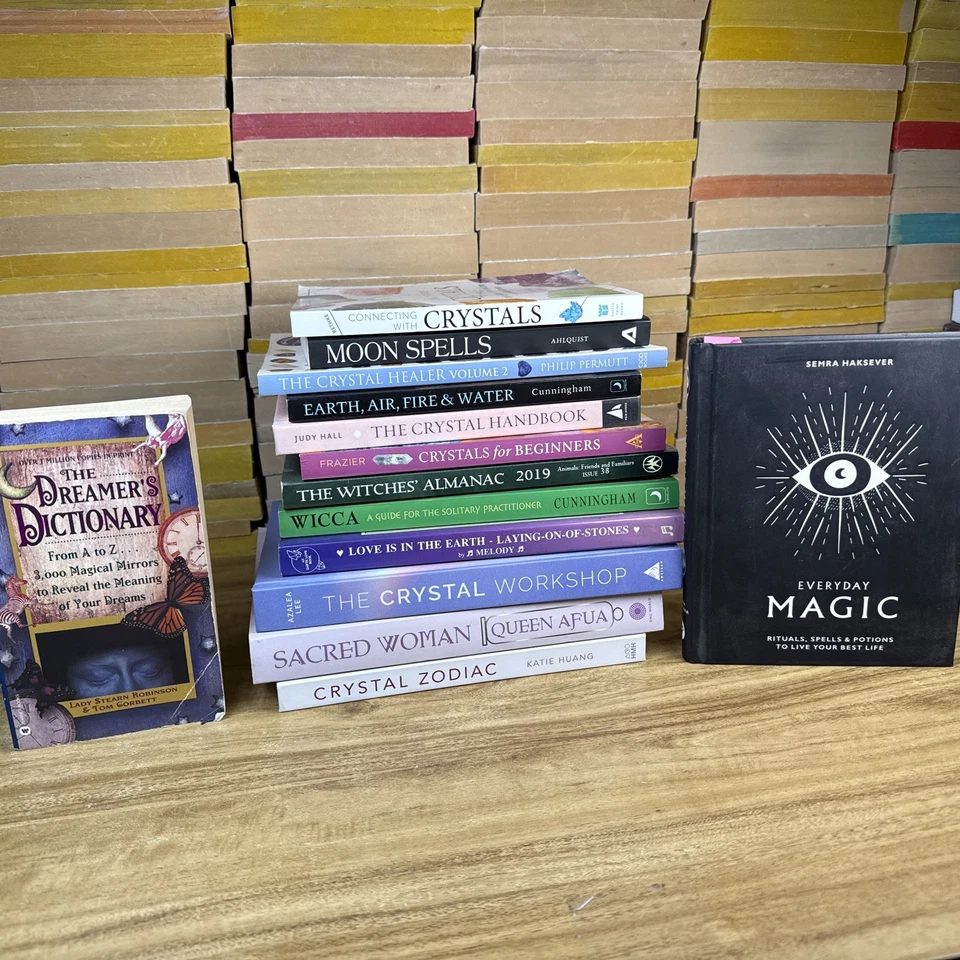 Lot Of 14 Crystals Wicca Spells Dreams Paperback Hardcover Collection - Image 1 of 4