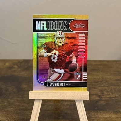 🔥2019 Panini Absolute Football #14 Steve Young Gold NFL Icons Gold /10🔥 - Image 1 of 4