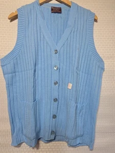 Vintage Deadstock Mademoiselle Strickweste blau Acryl Knopfleiste Ärmel - Bild 1 von 8