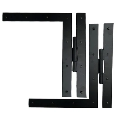 Par de bisagras de hierro forjado HL estilo vintage herrajes para puertas 12 pulgadas Foto 1 de 2