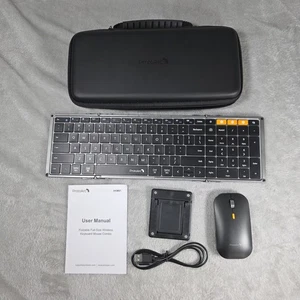 Teclado y ratón plegables ProtoArc, teclado plegable de tamaño completo verdadero XKM01 - Imagen 1 de 21