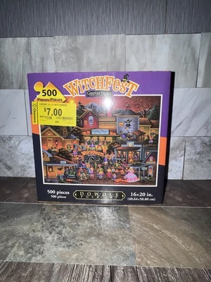 Rompecabezas de arte popular Witchfest Gardner Village Dowdle 100 piezas 16x20 sin abrir Foto 1 de 2