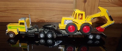 Camión Peterbilt de colección Matchbox SUPER KINGS Lesney Avro Farm Machines con excavadora Foto 1 de 4