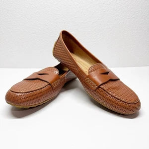Born Malena Woven Leather Cushioned Driving Loafers Brown Size 8 - Picture 1 of 11