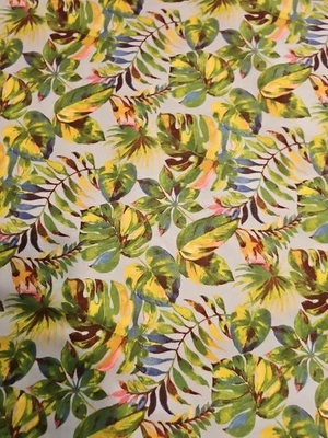 2 YARD 34" TROPICAL GREENERY LEAVES FOLIAGE FLANNEL FABRIC SEWING QUILT QUILTED  - Image 1 of 4