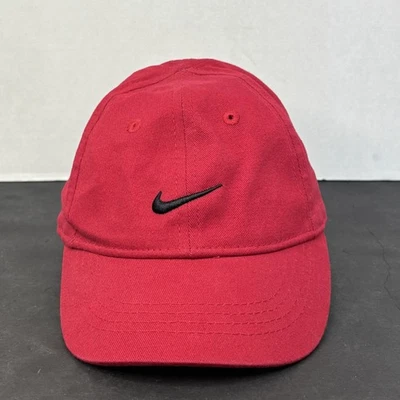 Nike Hat Cap Strap Back Red Black Swoosh Embroidered Infant Kids Youth Logo - Image 1 of 4