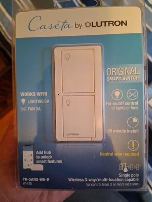 Careta By Lutron Original Smart Switch Single Pole Wireless 3 Way/multi-location - Image 1 of 2