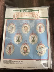Bucilla Counted Cross Stitch Ornament Kit HEAVENLY ANGELS Set 8 Sealed 82845 - Picture 1 of 2