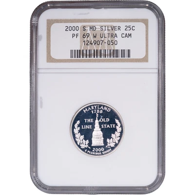 2000-S Silver Maryland State Quarter - Proof ~ NGC PF 69 ULTRA CAMEO - Image 1 of 2