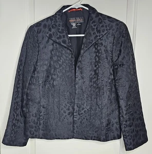 Nina McLemore 4 Sakko Gepard Leopard Animal Print Blazer Seide Jacquard - Bild 1 von 12
