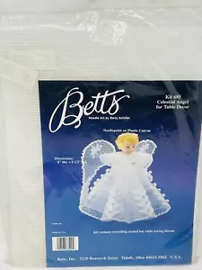 Vintage Betts Plastic Canvas Angel Tree Topper Kit Needlepoint Doll Head Blonde - Picture 1 of 2