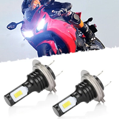 For Honda CBR1000RR CBR600RR 2003-2016 - 2pcs H7 LED Headlight Bulbs 6000K White - Image 1 of 4