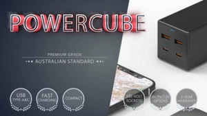POWERCUBE: USB TYPE-C Charger Powerboard with 240V outlets and USB TYPE-A - Picture 1 of 8