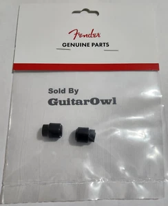Fender Tele Guitar BLACK Barrel Tip Knobs Set of 2 0994936000 FREE SHIPPING - Picture 1 of 2