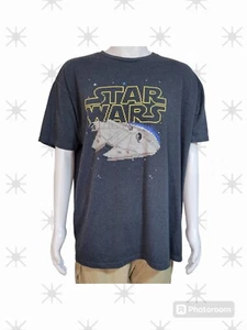 Star Wars Graphic T-Shirt Men 2X Dk Gray White Starship Crewneck Double stitch - Picture 1 of 12