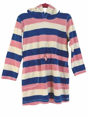 Mini Boden Natación Encubrimiento Niñas 5-6 Años Multicolor Rayas Toalla Terry Con Capucha Foto 1 de 4