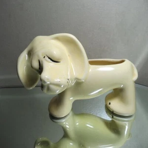 Vintage cream sad dog planter - Picture 1 of 11