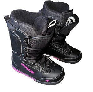 Stivali snowboard Rossignol donna taglia 6 neri rosa caldo logo lacci difetto - Foto 1 di 17