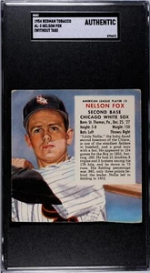 Nelson Fox #3 1954 Red Man Tobacco SGC Authentic - Picture 1 of 2