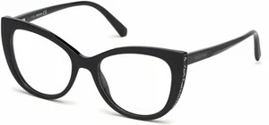 Swarovski SK5291 001 Black Big  Cat Eye Round Eyeglasses Frame 53-18-140 SW5291 - Picture 1 of 1