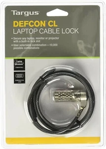 Targus Defcon CL Notebook Laptop Monitor Projector lock Dial Combination Padlock - Afbeelding 1 van 3