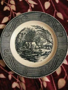 12 Cavalier Ironstone Royal China, Blue House, Farm, Horse, Bulls Dinner Plates - Picture 1 of 2