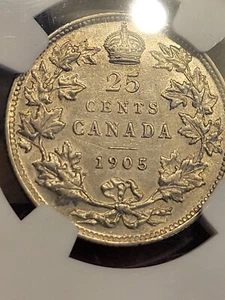 CANADIAN 1905 QUARTER ......NGC AU DETAILS.......better date $$ - Picture 1 of 10