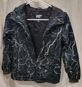 Lands' End Unisex Größe 8 Oberbekleidung Wintermantel mit Kapuze und Daumenlochärmeln - Bild 1 von 7