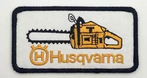 Husqvarna Kettensäge orange aufbügeln Aufnäher Retro Vintage Stil Mütze Kappe Nähen Aufbügeln - Bild 1 von 1