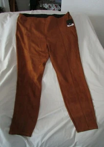Ladies "SimplyVera" Size 2X, Caramel Cafe, High Rise, Pull On, Faux Suede Pants - Picture 1 of 10